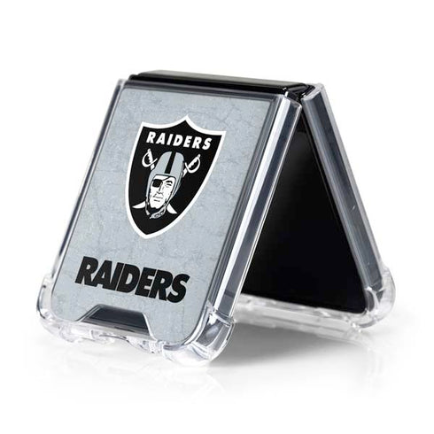 NFL Las Vegas Raiders - Alternate Distressed Galaxy Z Flip5 5G Clear Case