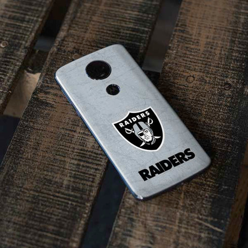 NFL Las Vegas Raiders - Alternate Distressed Moto E5 Plus Skin
