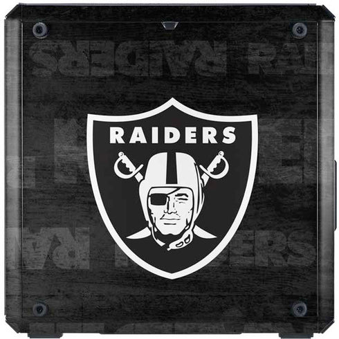 NFL Las Vegas Raiders Black & White Cooler Master MasterBox Q300L Mini Tower Skin