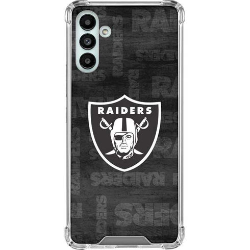 NFL Las Vegas Raiders Black & White Galaxy A13 5G Clear Case