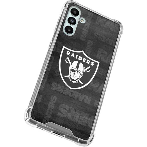 NFL Las Vegas Raiders Black & White Galaxy A13 5G Clear Case
