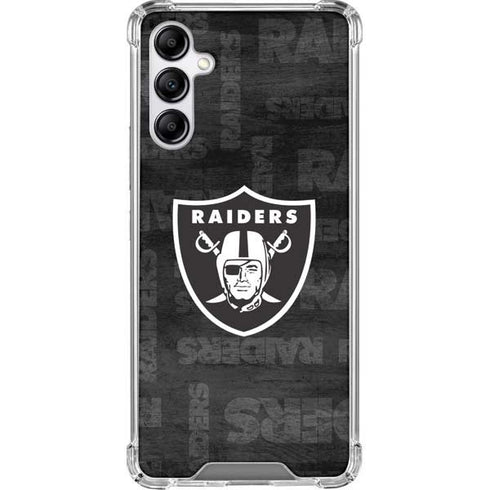 NFL Las Vegas Raiders Black & White Galaxy A14 5G Clear Case