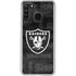 NFL Las Vegas Raiders Black & White Galaxy A21 Clear Case