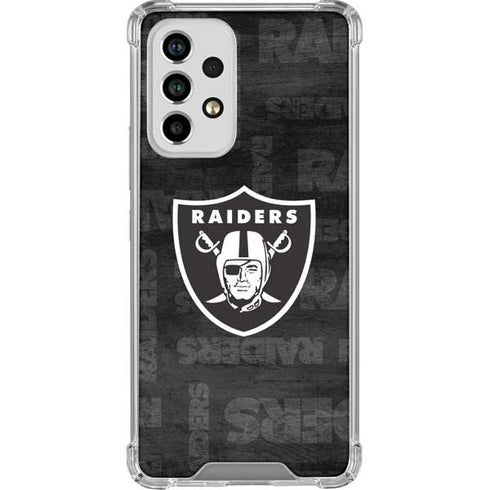 NFL Las Vegas Raiders Black & White Galaxy A53 5G Clear Case