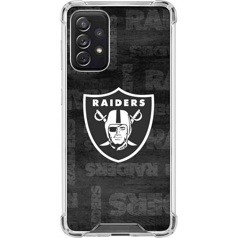 NFL Las Vegas Raiders Black & White Galaxy A72 5G Clear Case