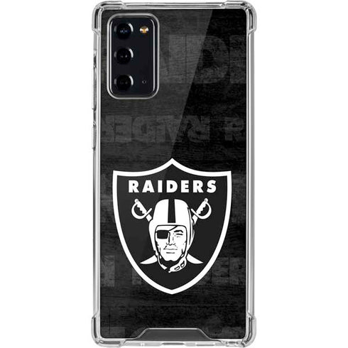 NFL Las Vegas Raiders Black & White Galaxy Note20 5G Clear Case