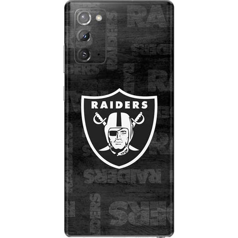 NFL Las Vegas Raiders Black & White Galaxy Note20 5G Skin