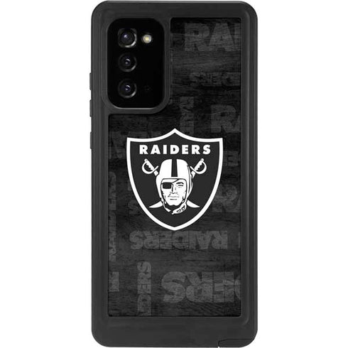 NFL Las Vegas Raiders Black & White Galaxy Note20 5G Waterproof Case