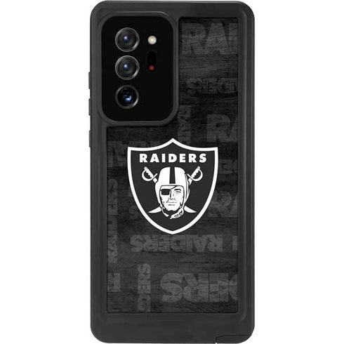 NFL Las Vegas Raiders Black & White Galaxy Note20 Ultra 5G Waterproof Case