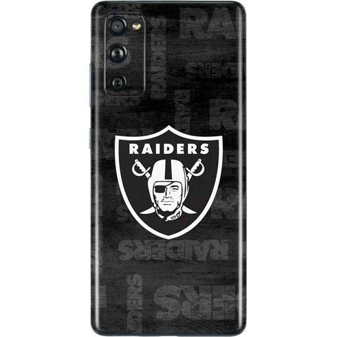 NFL Las Vegas Raiders Black & White Galaxy S20 Fan Edition Skin