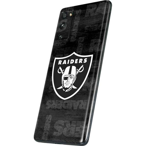 NFL Las Vegas Raiders Black & White Galaxy S20 Fan Edition Skin