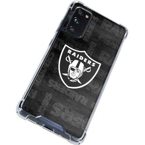 NFL Las Vegas Raiders Black & White Galaxy S20 FE Clear Case