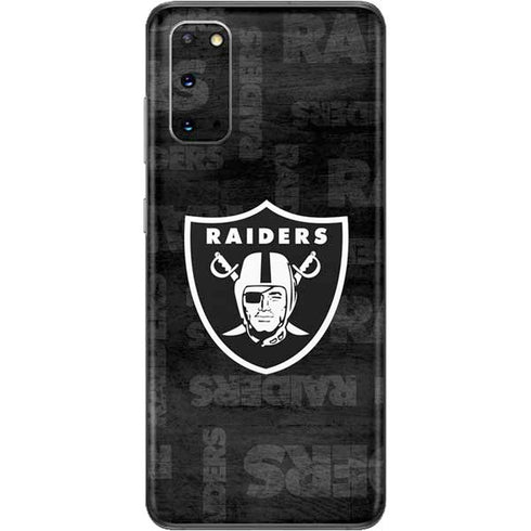 NFL Las Vegas Raiders Black & White Galaxy S20 Skin