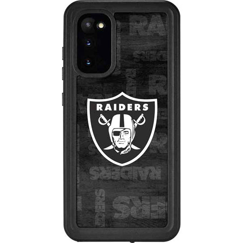 NFL Las Vegas Raiders Black & White Galaxy S20 Waterproof Case