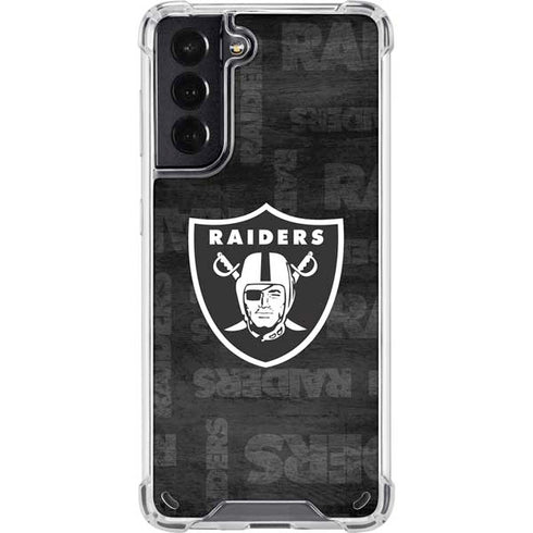 NFL Las Vegas Raiders Black & White Galaxy S21 5G Clear Case