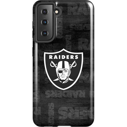 NFL Las Vegas Raiders Black & White Galaxy S21 5G Pro Case