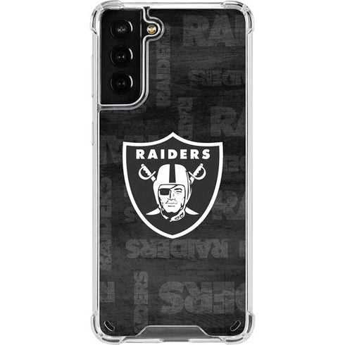NFL Las Vegas Raiders Black & White Galaxy S21 Plus 5G Clear Case