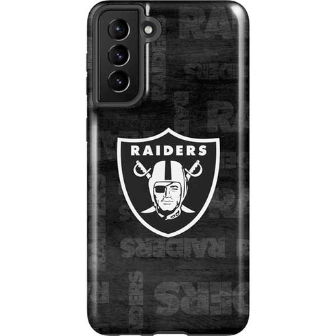 NFL Las Vegas Raiders Black & White Galaxy S21 Plus 5G Pro Case