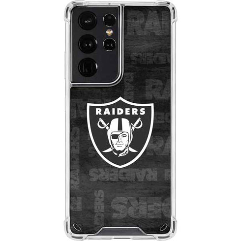 NFL Las Vegas Raiders Black & White Galaxy S21 Ultra 5G Clear Case
