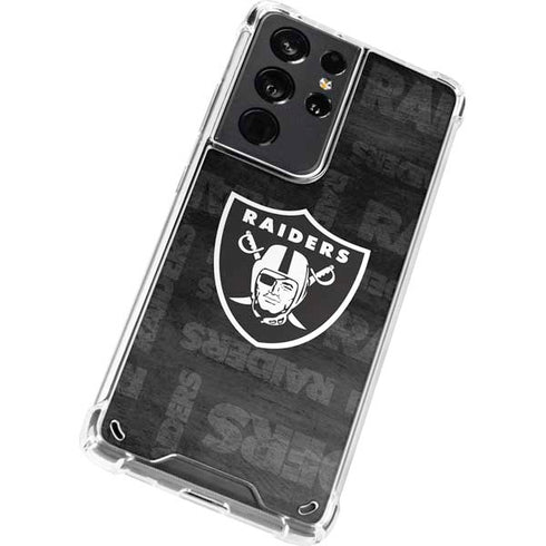NFL Las Vegas Raiders Black & White Galaxy S21 Ultra 5G Clear Case