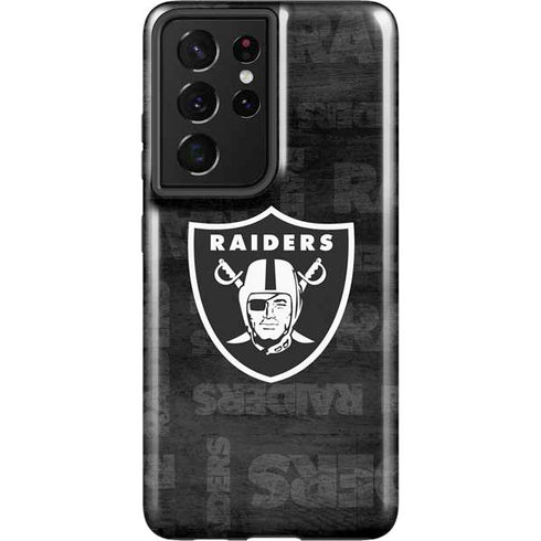 NFL Las Vegas Raiders Black & White Galaxy S21 Ultra 5G Pro Case