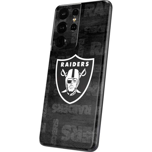NFL Las Vegas Raiders Black & White Galaxy S21 Ultra 5G Skin