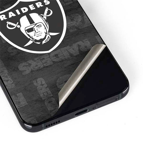 NFL Las Vegas Raiders Black & White Galaxy S22 Plus Skin