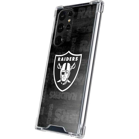 NFL Las Vegas Raiders Black & White Galaxy S22 Ultra Clear Case