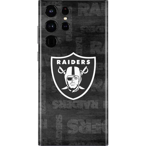 NFL Las Vegas Raiders Black & White Galaxy S22 Ultra Skin