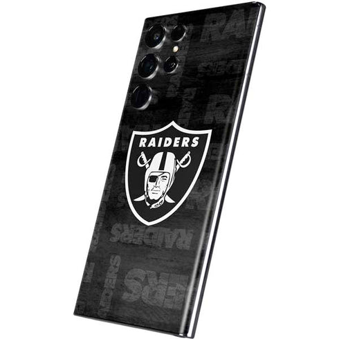 NFL Las Vegas Raiders Black & White Galaxy S22 Ultra Skin
