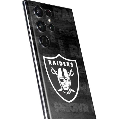 NFL Las Vegas Raiders Black & White Galaxy S22 Ultra Skin