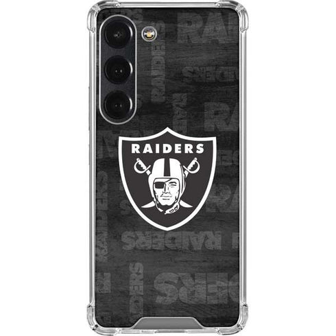 NFL Las Vegas Raiders Black & White Galaxy S23 Clear Case