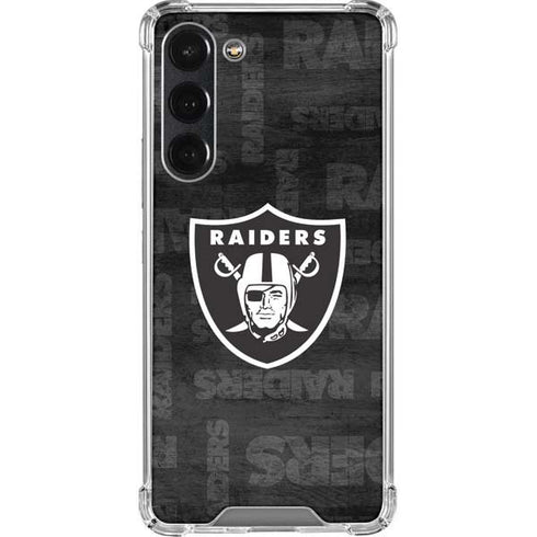 NFL Las Vegas Raiders Black & White Galaxy S23 Plus Clear Case
