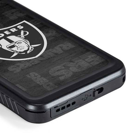 NFL Las Vegas Raiders Black & White Galaxy S23 Waterproof Case