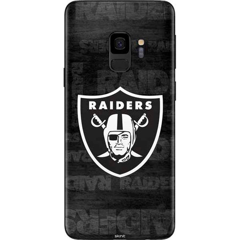 NFL Las Vegas Raiders Black & White Galaxy S9 Skin