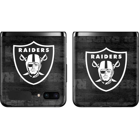 NFL Las Vegas Raiders Black & White Galaxy Z Flip Skin