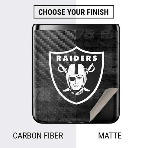 NFL Las Vegas Raiders Black & White Galaxy Z Flip Skin