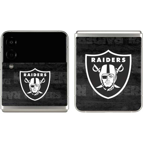 NFL Las Vegas Raiders Black & White Galaxy Z Flip3 5G Skin