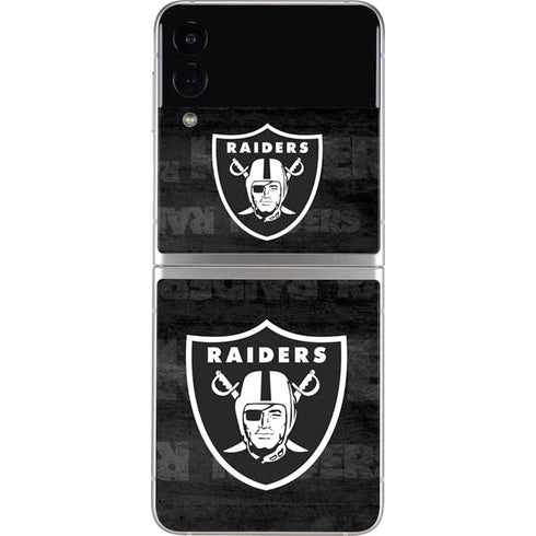 NFL Las Vegas Raiders Black & White Galaxy Z Flip3 5G Skin