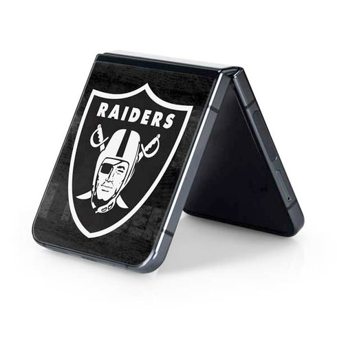 NFL Las Vegas Raiders Black & White Galaxy Z Flip5 5G Skin