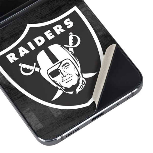 NFL Las Vegas Raiders Black & White Galaxy Z Flip5 5G Skin