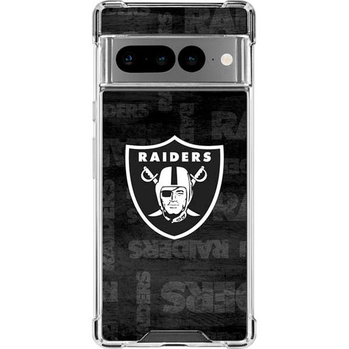 NFL Las Vegas Raiders Black & White Google Pixel 7 Pro Clear Case