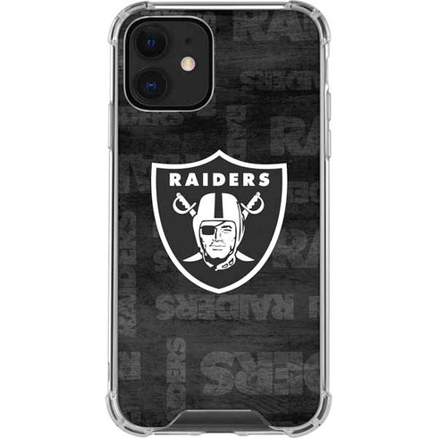 NFL Las Vegas Raiders Black & White iPhone 12 Clear Case