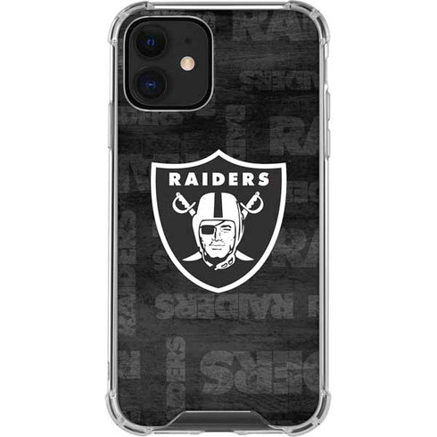 NFL Las Vegas Raiders Black & White iPhone 12 Mini Clear Case
