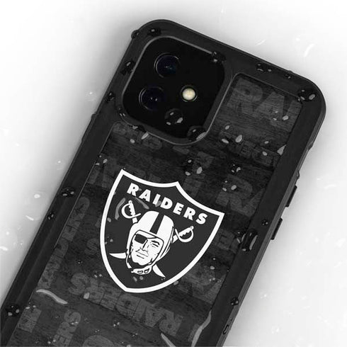 NFL Las Vegas Raiders Black & White iPhone 12 Mini Waterproof Case