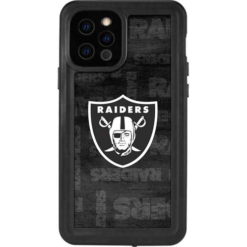 NFL Las Vegas Raiders Black & White iPhone 12 Pro Waterproof Case