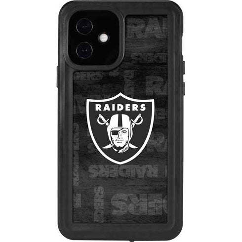NFL Las Vegas Raiders Black & White iPhone 12 Waterproof Case