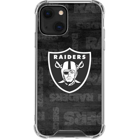 NFL Las Vegas Raiders Black & White iPhone 13 Mini Clear Case