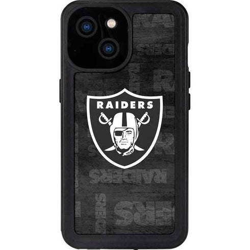 NFL Las Vegas Raiders Black & White iPhone 13 Mini Waterproof Case