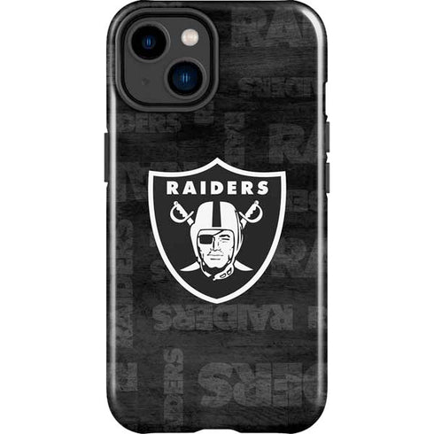 NFL Las Vegas Raiders Black & White iPhone 14 Plus Impact Case
